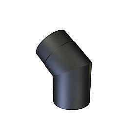 130 mm knærør 45° sort røgrør - Metalbestos