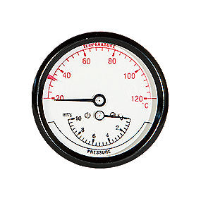 Erik Færgemann Hydro-termometer 80 mm. 1/2'' (bag). 0-10 mVS / 20-120° C