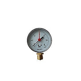 Erik Færgemann manometer Ø80mm, 1/2'' (ned), 0-16 bar/mvs. med stilleviser