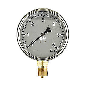 Erik Færgemann Manometer Ø100 mm, 1/2'' (ned), glycerinfyldt, 0-16 bar