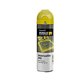 Mercalin markeringsspray 500ml RS gul, bl.a. t/asfalt, beton, græs, grus, træ, sten & is