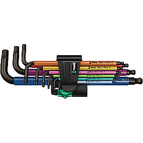 WERA 950/9 Hex-Plus Multicolour 1 SB Multicolour vinkelnøglesæt, metrisk, BlackLaser, 9 dele