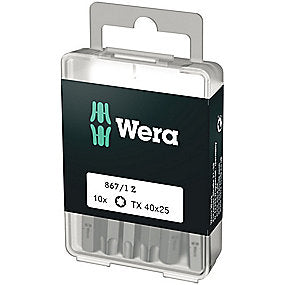 Wera bit TX40x25mm T/indv. Torx plus skruer, 1/4'' sekskant - 10 stk - 867/1