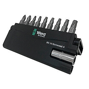 Wera bitsæt 10 dele TX10,TX15,3xTX20,TX25,TX30,PH2,PZ2 & 1 hold.8151/55/67-9/899