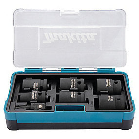 Makita slagtoppesæt 7 dele B-69733, toppe 13,17,19,21,22,24mm + Adapter 1/4''x1/2''