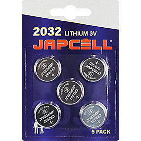 Japcell batteri 3,0V CR2032 lithium - pakke a 5stk