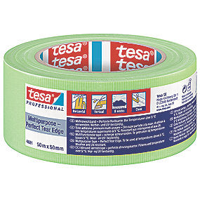 tesa lærredstape 50mx50mm PRO 4621, grøn allround byggetape