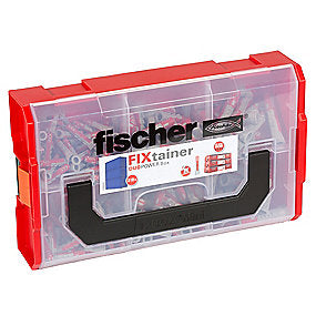 FIXtainer box Duopower dübel med 3 funktioner i 1. box med 120 stk 6x30 + 60 stk 8x40 + 30 stk 10x50