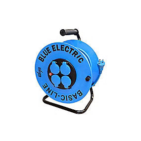 BLUE ELECTRIC Kabeltromle 40M - BasicLine - uden pillesikring - 3x1,5 mm2 Neopren kabel