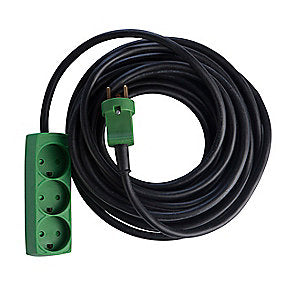 E-line Kabelsæt DK 3G1,5 H07RN-F, DK stikprop/3-stikdåse med jord, neopren, 230V/16A, 15m