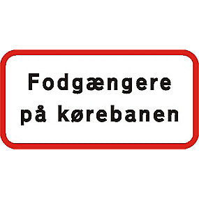 Undertavle - Fodgængere på kørebanen UA-X 25x50cm T3 refleks, DS/EN12899-1