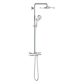 GROHE Rainshower 310 brusesystem Med termostat til vægmont., Silverflex bruseslange 1.750 mm