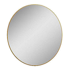 Luxor spejl Ø80cm LED. 230 V, Nettilslutning. Guld