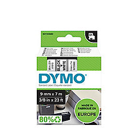 Dymo El.Tape 9Mm Sort/Hvid
