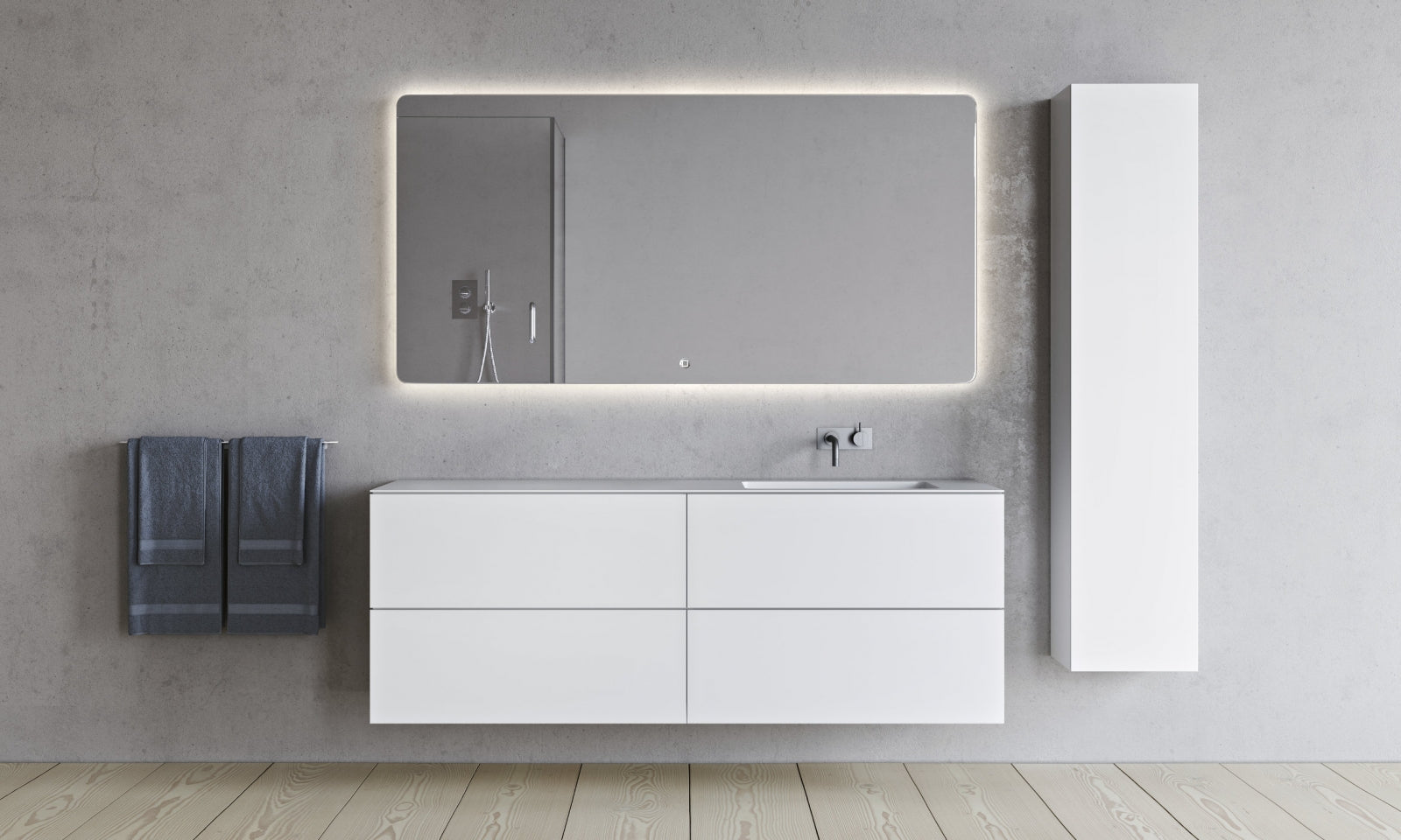 SQ2 160 dobbelt kabinet med højre vask - Copenhagen Bath