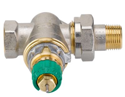 Danfoss RA-DV radiatorventil 3/8''. Ligeløbende med indbygget trykregulator til 2-strengsanlæg, 013G7712