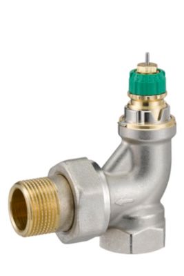 Danfoss RA-DV radiatorventil 3/4''. Vinkelløbende med indbygget trykregulator til 2-strengsanlæg, 013G7715