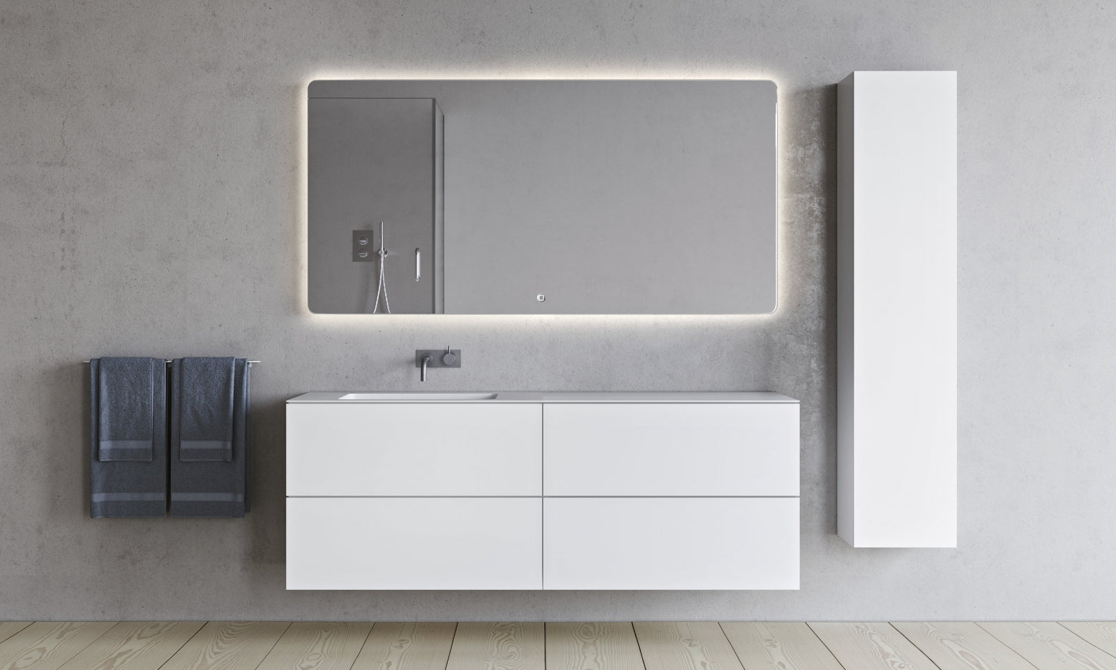 SQ2 160 dobbelt kabinet med venstre vask - Copenhagen Bath