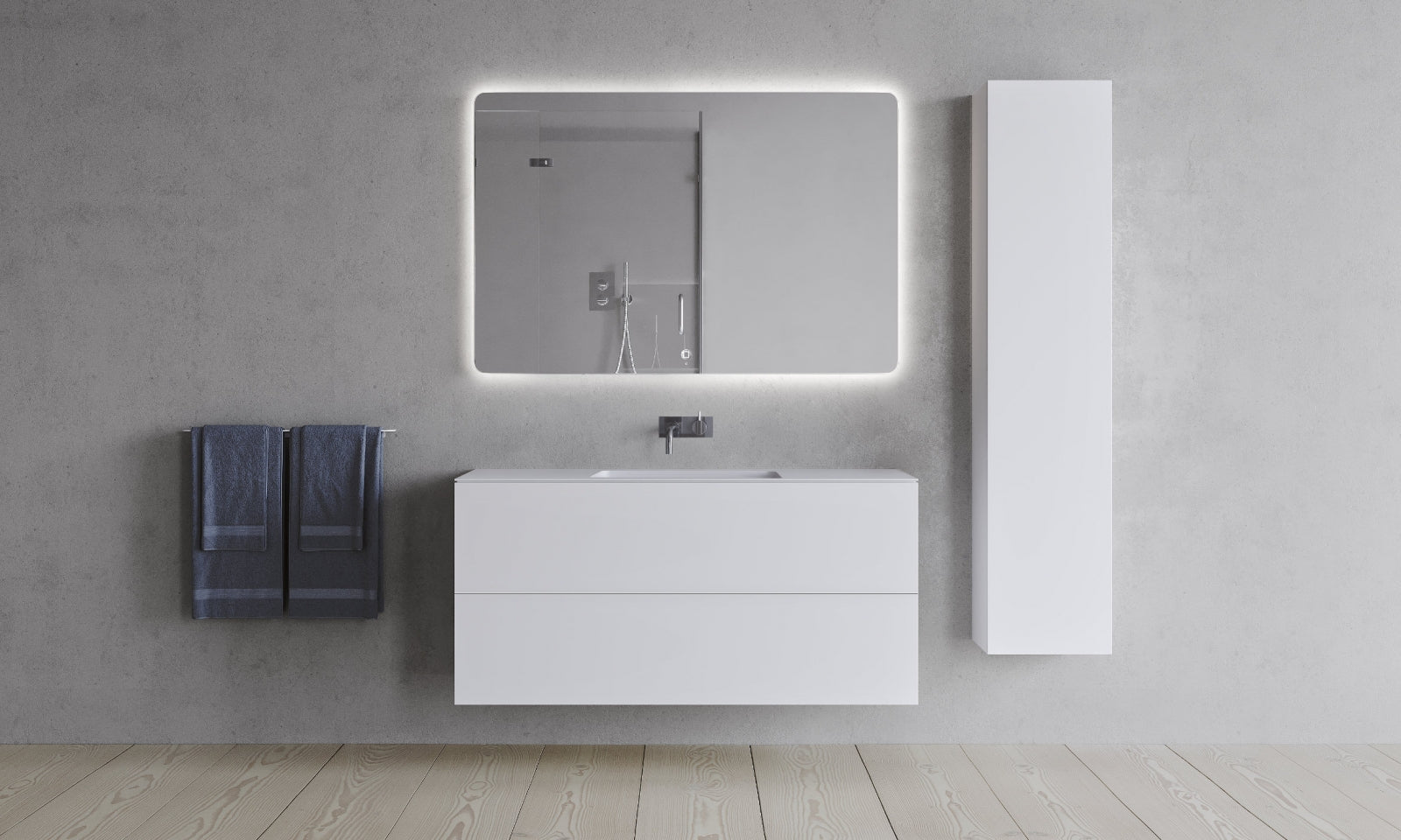 SQ2 120 dobbelt kabinet med center vask - Copenhagen Bath