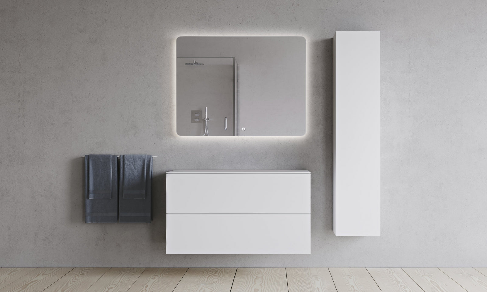 SQ2 100 dobbelt kabinet med bordplade - Copenhagen Bath