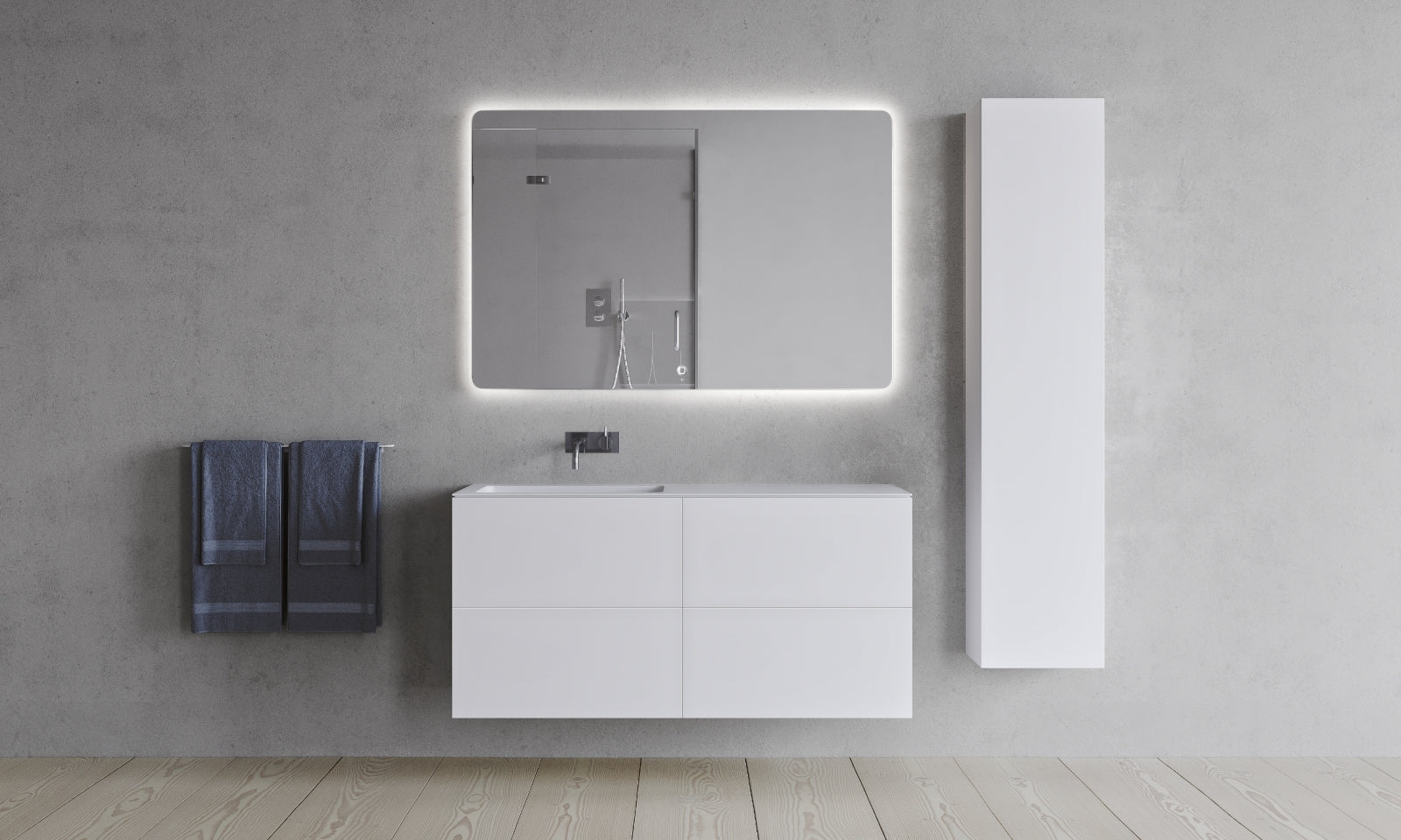 SQ2 120 dobbelt kabinet med venstre vask - Copenhagen Bath