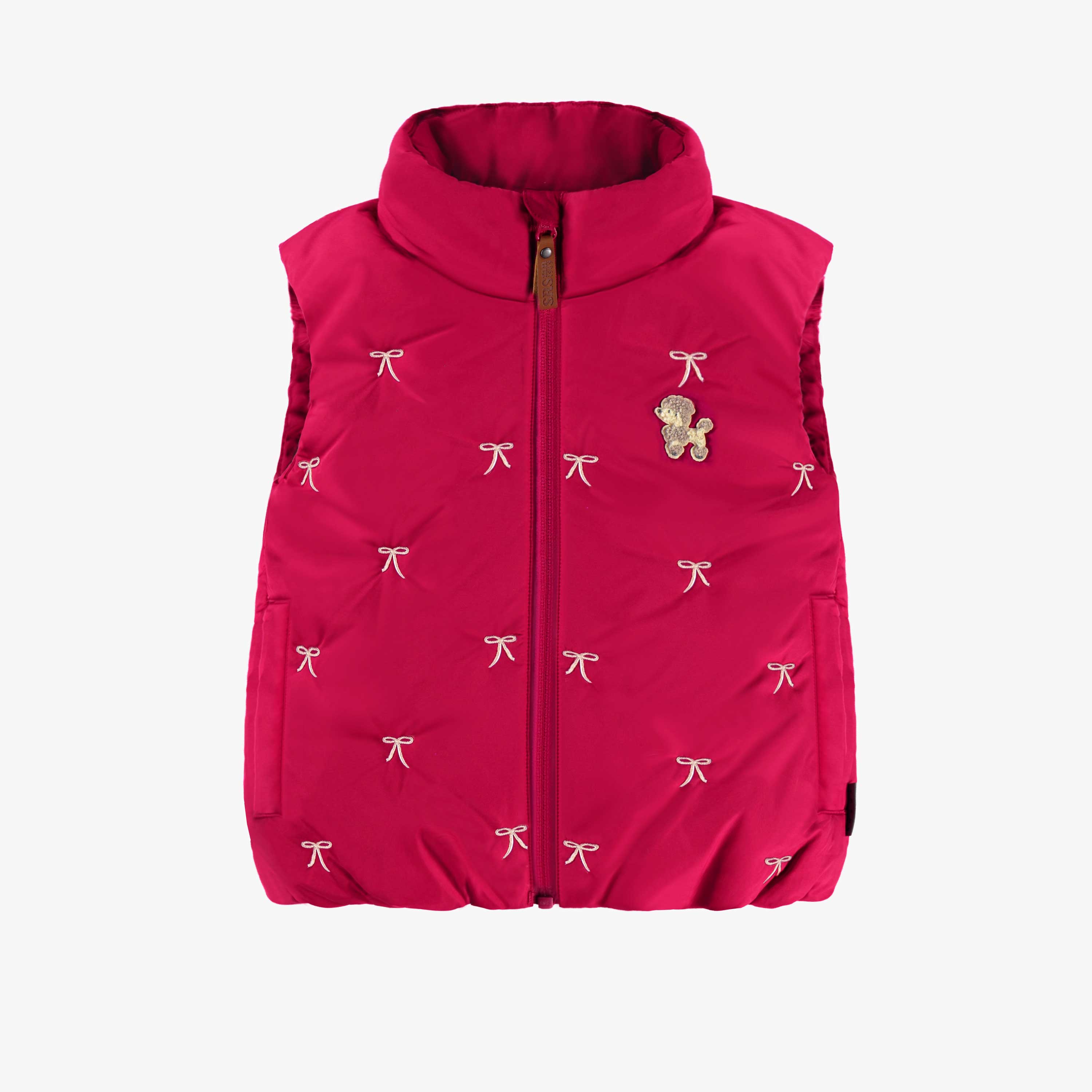 Veste doudoune sans manches rouge framboise, enfant