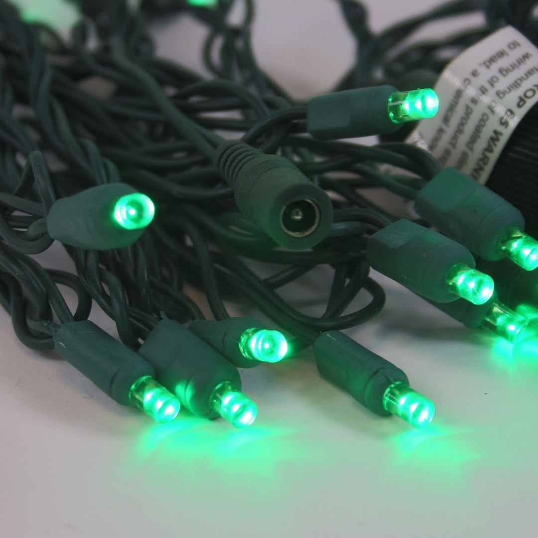 12 Volt LED Light Set Warm White Green Wire – Christmas Light Source