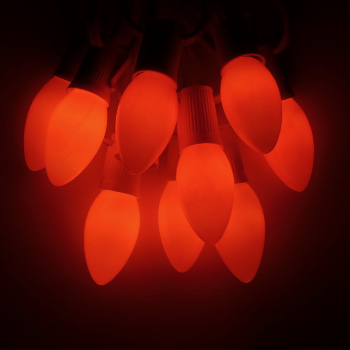 C9 Orange Opaque Glass Bulbs E17 Bases