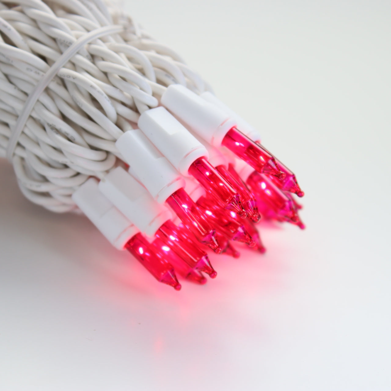 white christmas lights with pink wire