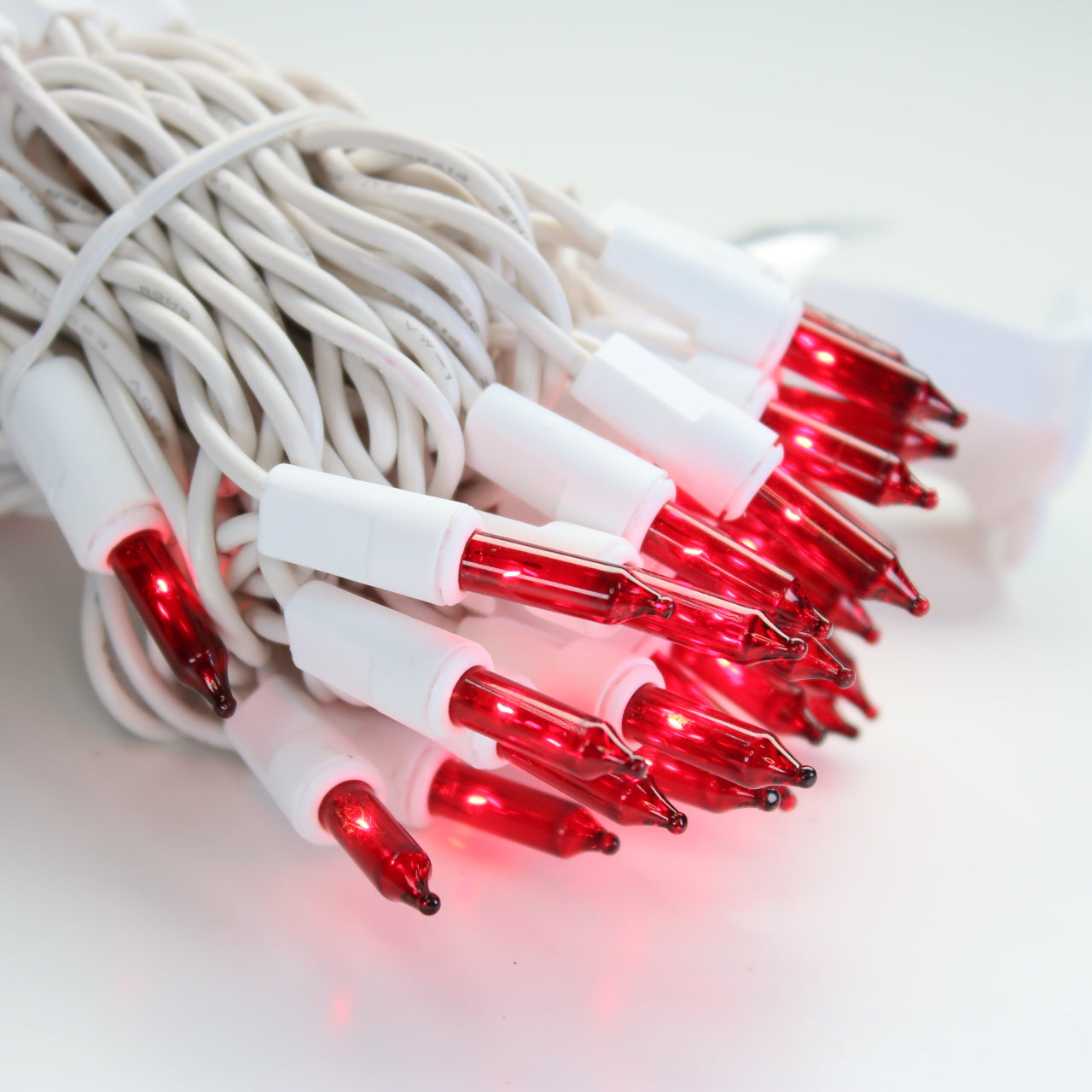 red and white christmas lights white wire