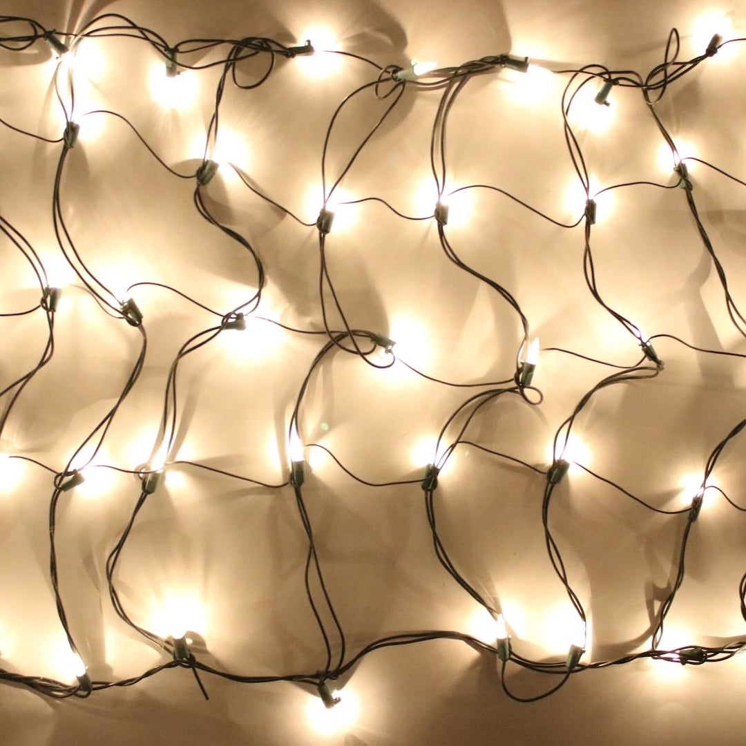 150-bulb Clear Net Lights, White Wire – Christmas Light Source