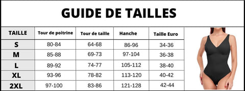 guide de taille gaine body amincissante