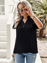 Women's T-Shirts Short Sleeve Elegant Ruffle T-Shirt