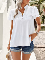 Women's T-Shirts Short Sleeve Elegant Ruffle T-Shirt