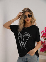 T-Shirts Women's T-Shirts Loose Printed Dolman Sleeve T-Shirt MsDressly