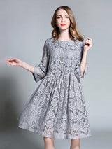 Women's Dresses Temperament  Lace Loose Midi Dress