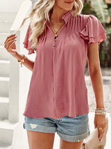 Women's T-Shirts Short Sleeve Elegant Ruffle T-Shirt