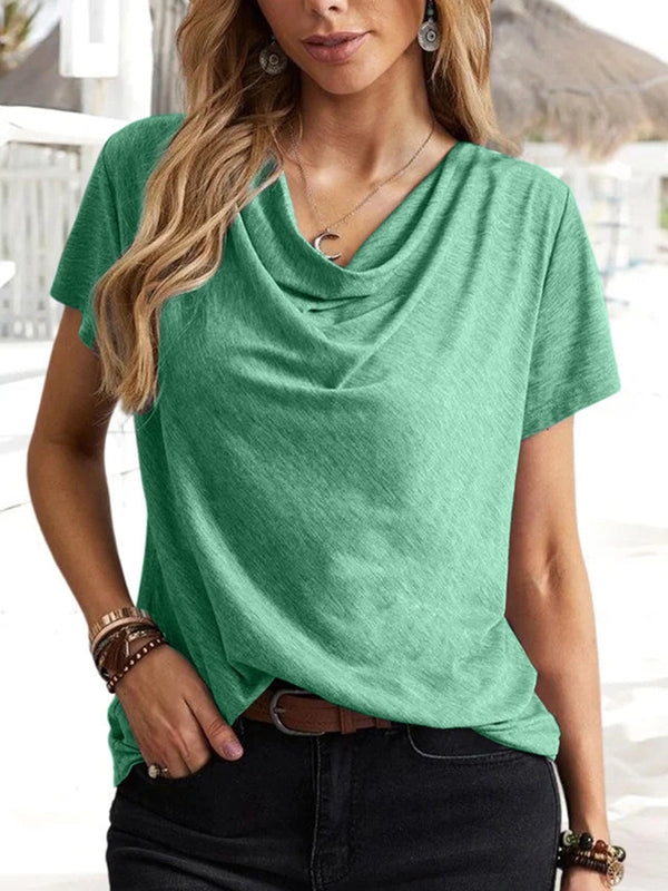 Women's T-Shirts Solid Casual Fashion Short-Sleeved T-Shirt