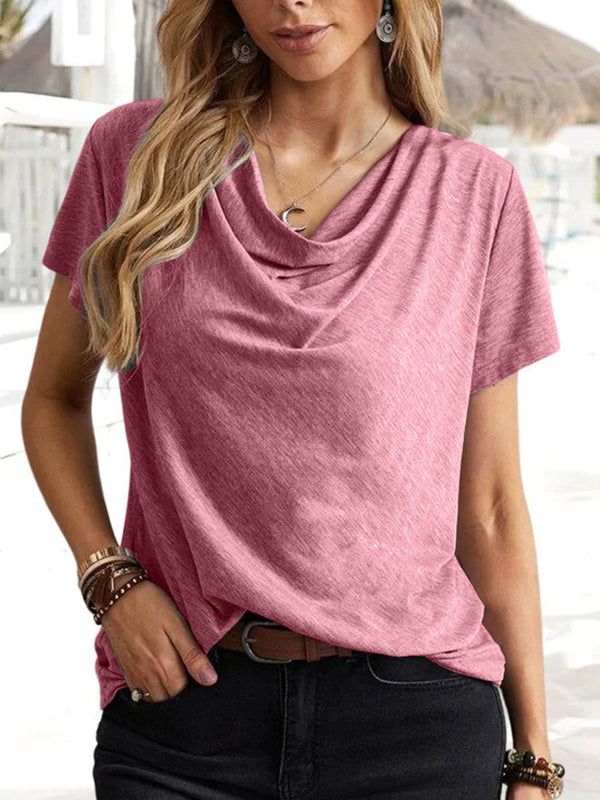 Women's T-Shirts Solid Casual Fashion Short-Sleeved T-Shirt