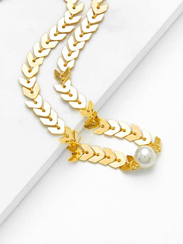Arrow Choker With Faux Pearl - INS | Online Fashion Free Shipping Clothing, Dresses, Tops, Shoes