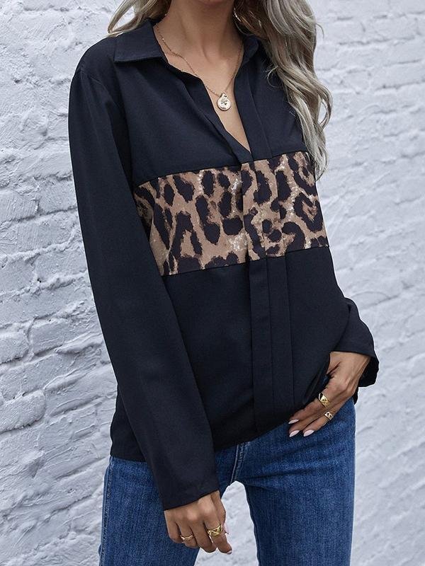 Printed Leopard Print Loose Ladies Shirt - Blouses - INS | Online Fashion Free Shipping Clothing, Dresses, Tops, Shoes - 02/04/2021 - 2XL - 3XL