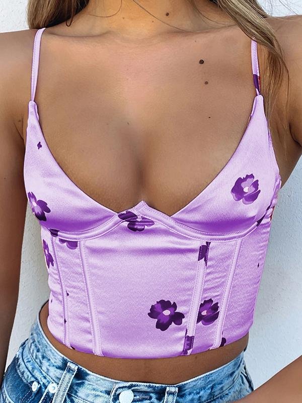 Printed Slim Deep V-Neck Tank Tops - Tank Tops - INS | Online Fashion Free Shipping Clothing, Dresses, Tops, Shoes - 10-20 - 24/06/2021 - Category_Tank Tops