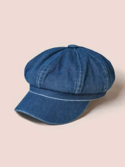 Blue Denim Simple Baker Boy Hat