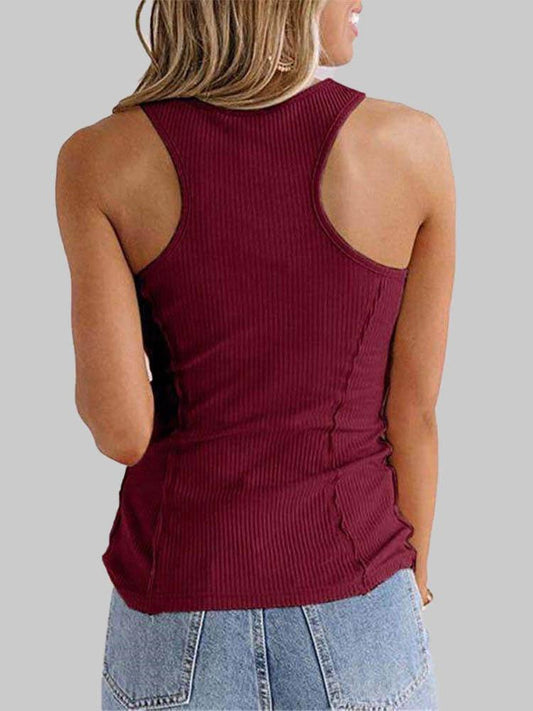 Tank Tops Mock Neck Ruched Ruffles Sleeveless Casual Top