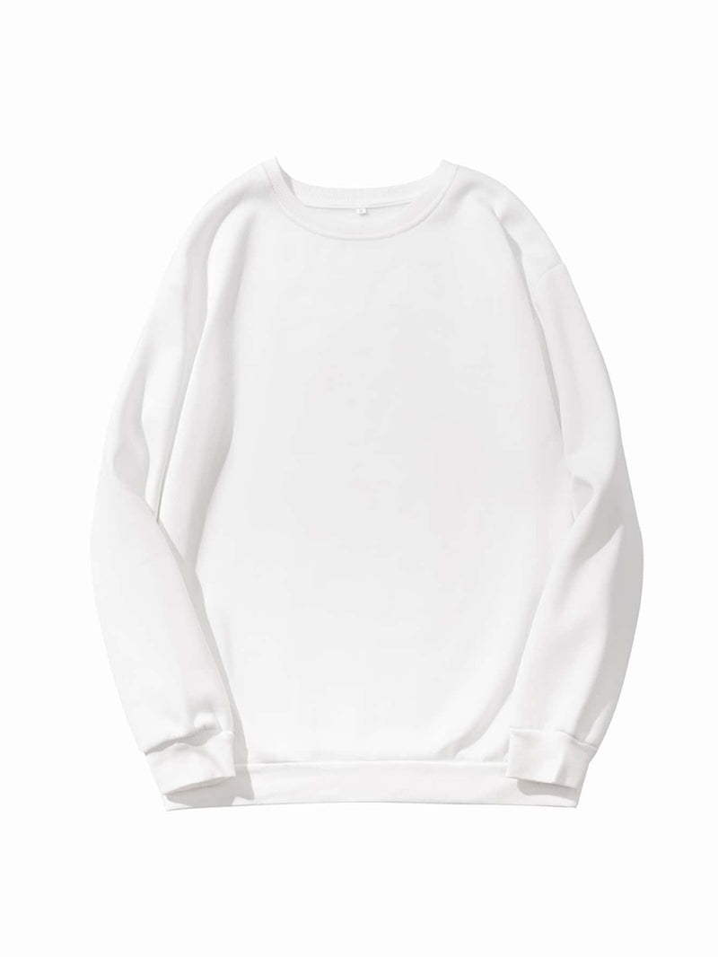 Solid Drop Shoulder Sweatshirt - MsDressly