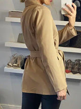Women's Blazers Solid Lapel Tie Two-Pocket Blazer - MsDressly