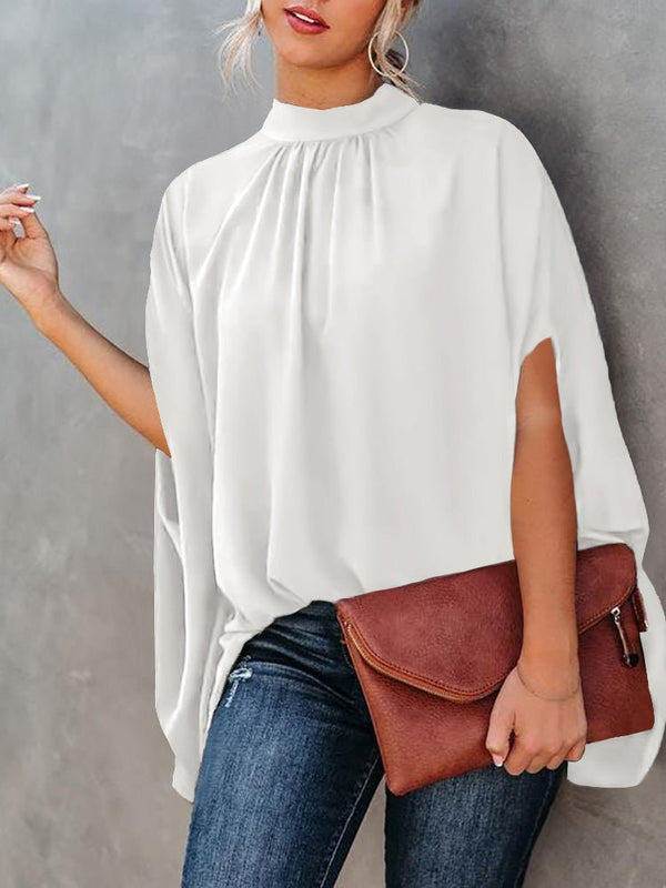 Women's Blouses Loose Solid Crew Neck Doll Sleeve Blouse - Blouses - Instastyled | Online Fashion Free Shipping Clothing, Dresses, Tops, Shoes - 16/07/2022 - 20-30 - BLO2207151768