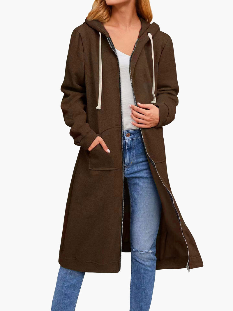 Women's Cardigans Loose Zip Pocket Hooded Long Cardigan - Cardigans - Instastyled | Online Fashion Free Shipping Clothing, Dresses, Tops, Shoes - 24/10/2022 - 40-50 - CAR2210241276