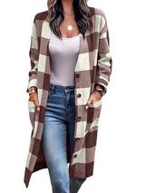 Women's Cardigans Plaid Single Breasted Pocket Cardigan - Cardigans - Instastyled | Online Fashion Free Shipping Clothing, Dresses, Tops, Shoes - 16/12/2022 - CAR2212161117 - cardigans
