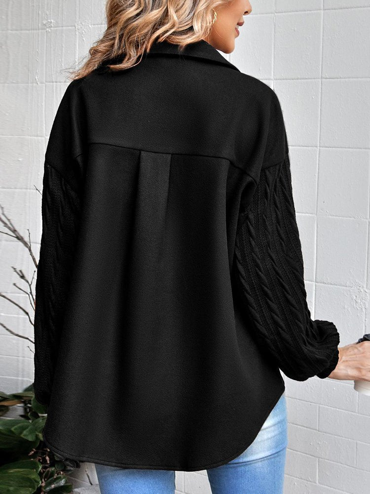 Women's Coats Fashion Single Breasted Knitting Long Sleeve Coat - MsDressly